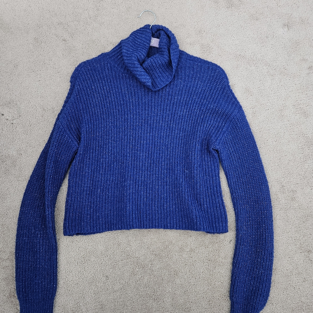 SO Women's Vibrant Blue Cowl Neck Sweater